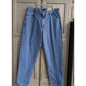 NWT Carhartt Denim Jeans Mens 40 x 34 Blue Relaxed Fit Tapered Leg B17 STW